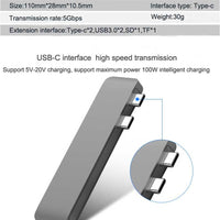 Compatible with Apple , USB Type C Hub to TF SD Card Reader Hub 3.0 Adapter with PD Power USB C Hub Dock